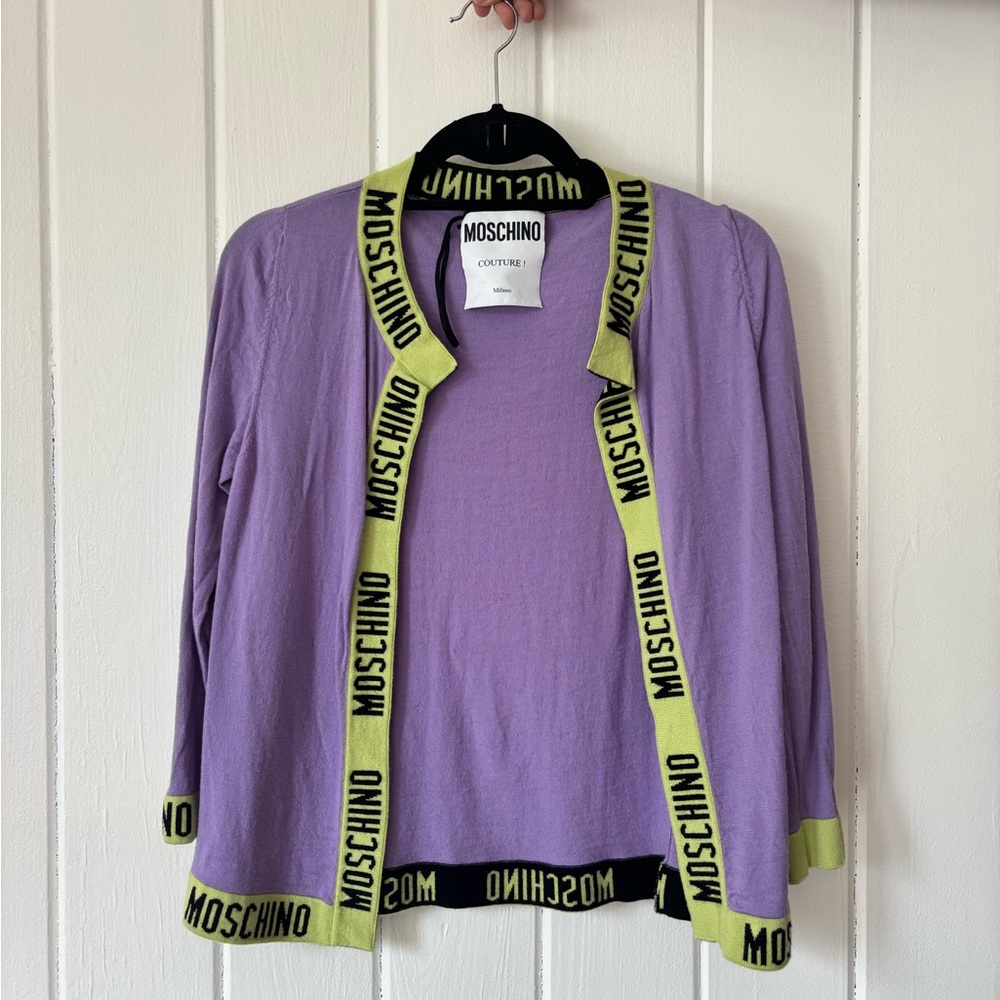 Moschino Purple and Green Cardigan